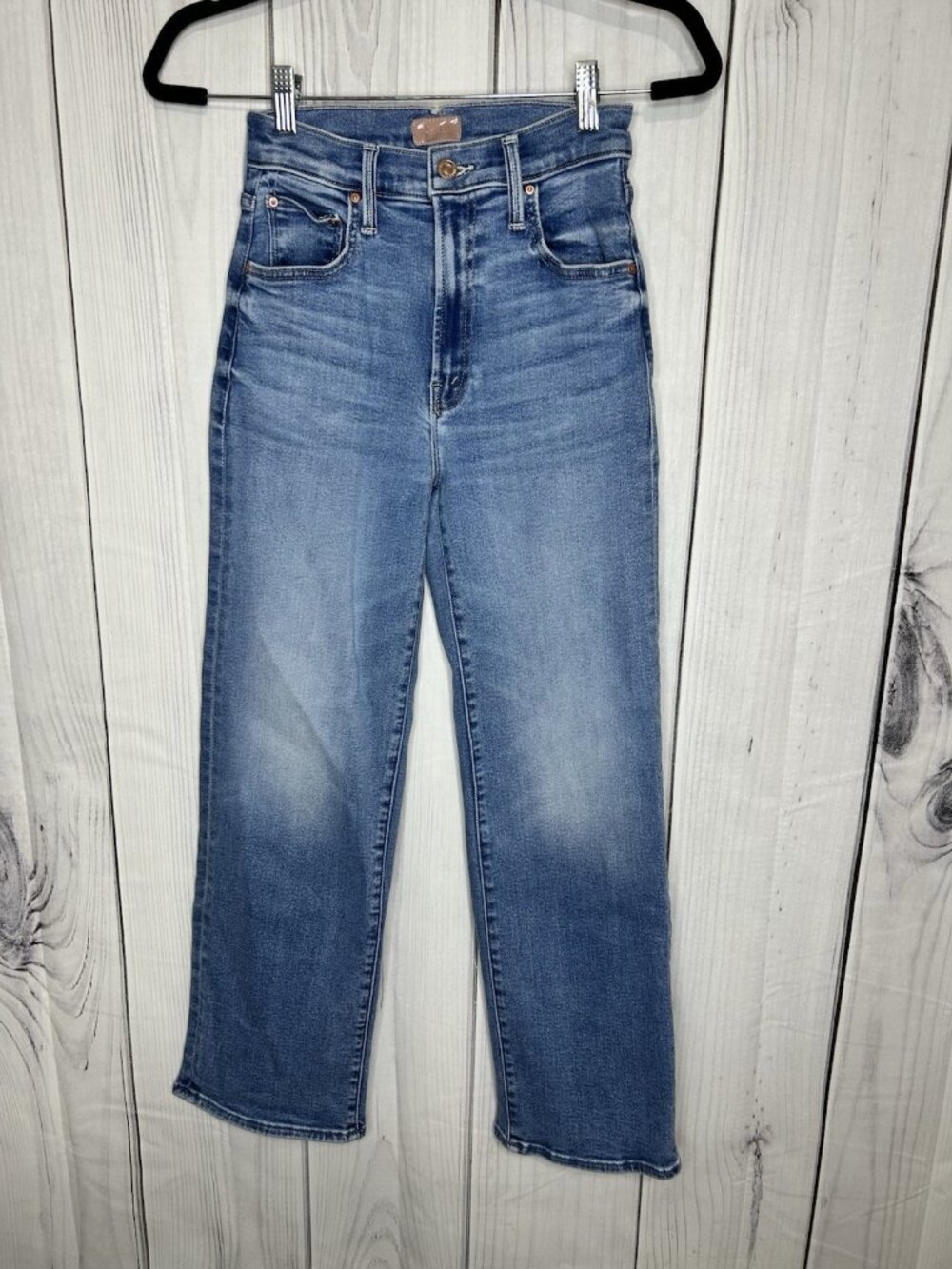 Mother Lil' Rambler Zip Flood Jeans Women's Sz 24 (24x26) Out of the Blue